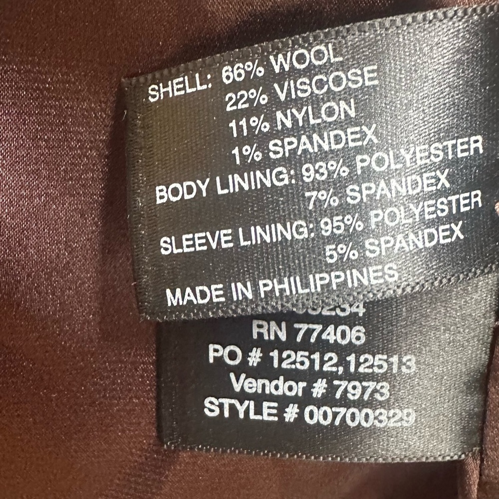 NWT Club Monaco “Albina” Blazer Brown Tweed & Velvet Ralph Lauren Style Size 0 - Picture 11 of 11